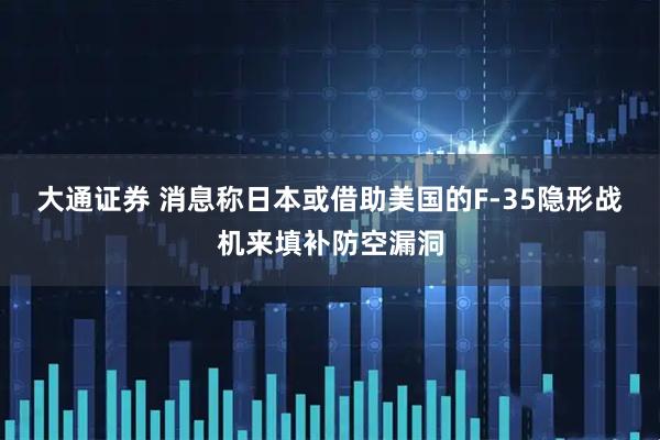 大通证券 消息称日本或借助美国的F-35隐形战机来填补防空漏洞