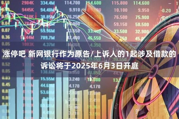 涨停吧 新网银行作为原告/上诉人的1起涉及借款的诉讼将于2025年6月3日开庭