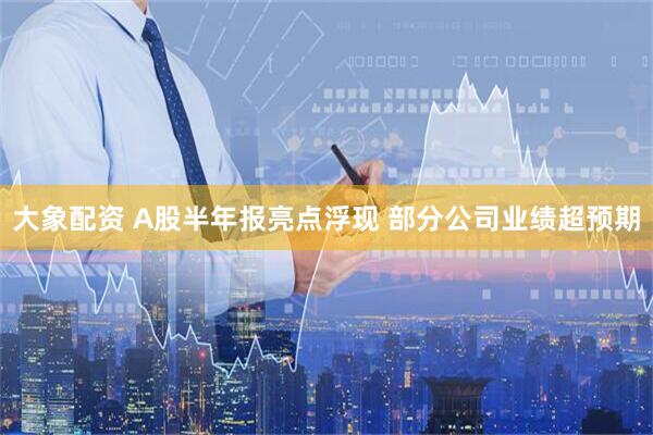 大象配资 A股半年报亮点浮现 部分公司业绩超预期