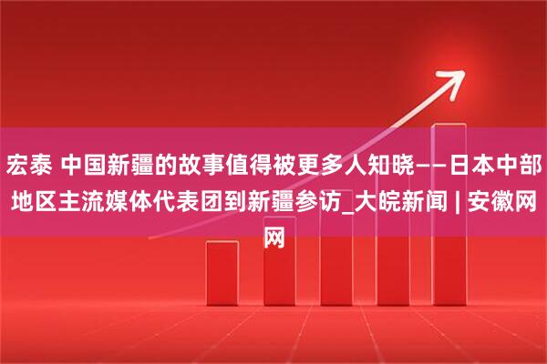 宏泰 中国新疆的故事值得被更多人知晓——日本中部地区主流媒体代表团到新疆参访_大皖新闻 | 安徽网
